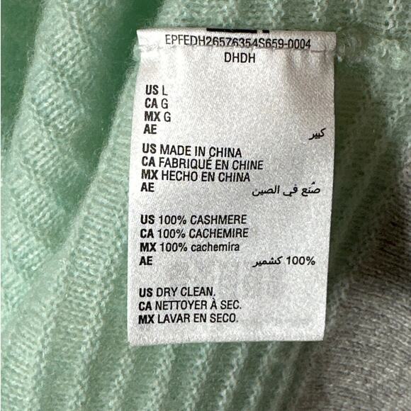 Charter Club Luxury 100% Cashmere Relaxed Fit Sweater Top Mint Green Gray Size L - Picture 9 of 10